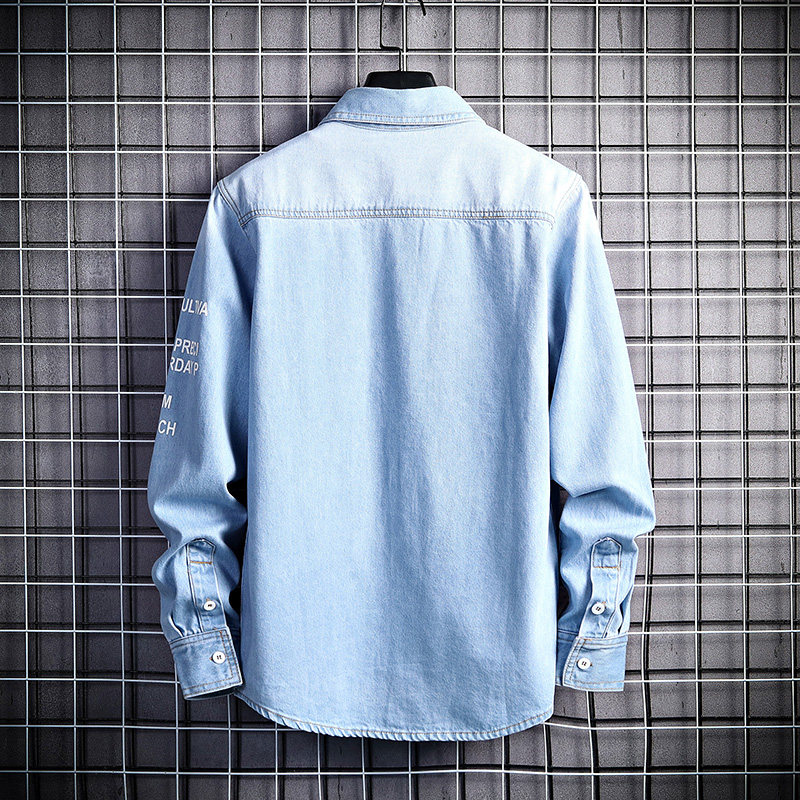 秋新款男士高品质牛仔时尚休闲长袖衬衣XZ313B-1-CY911-P55,男装衬衫,星座313B-2