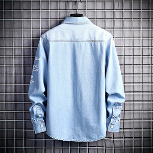 秋新款男士高品质牛仔时尚休闲长袖衬衣XZ313B-1-CY911-P55图片