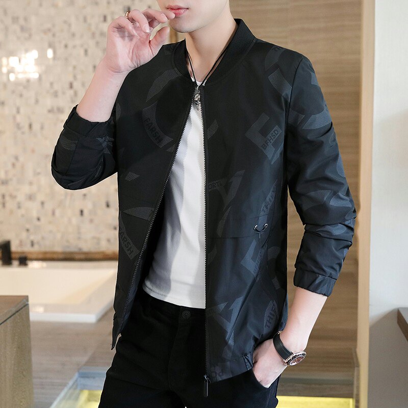 秋季新款高品质男士棒球领休闲夹克外套XZ313B-1-JK6663-P60图片