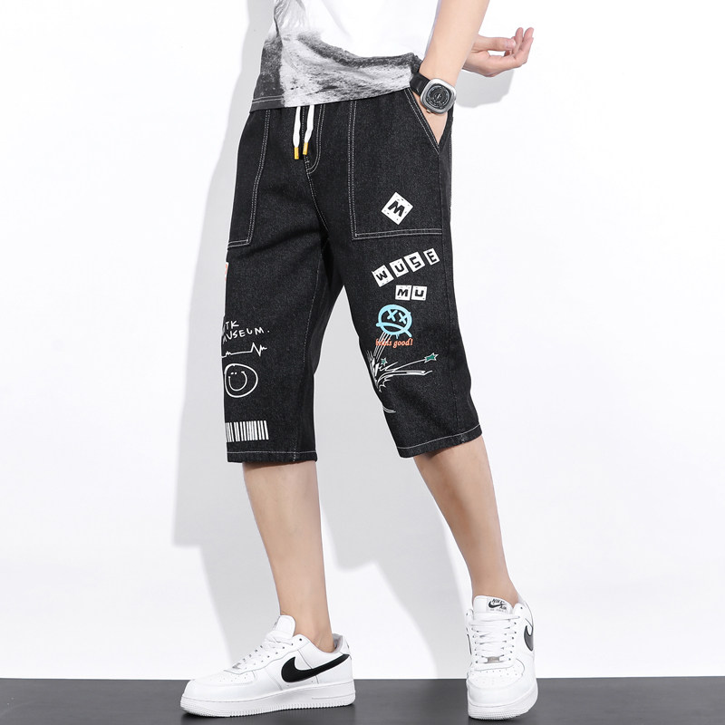夏季新款流行时尚牛仔短裤男休闲七分裤XZ313B-1-NZ810图片