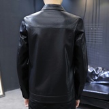 秋季新款男士休闲薄款皮衣夹克修身外套XZ313B-1-PY3908-P100，男装皮衣，星座313B-2