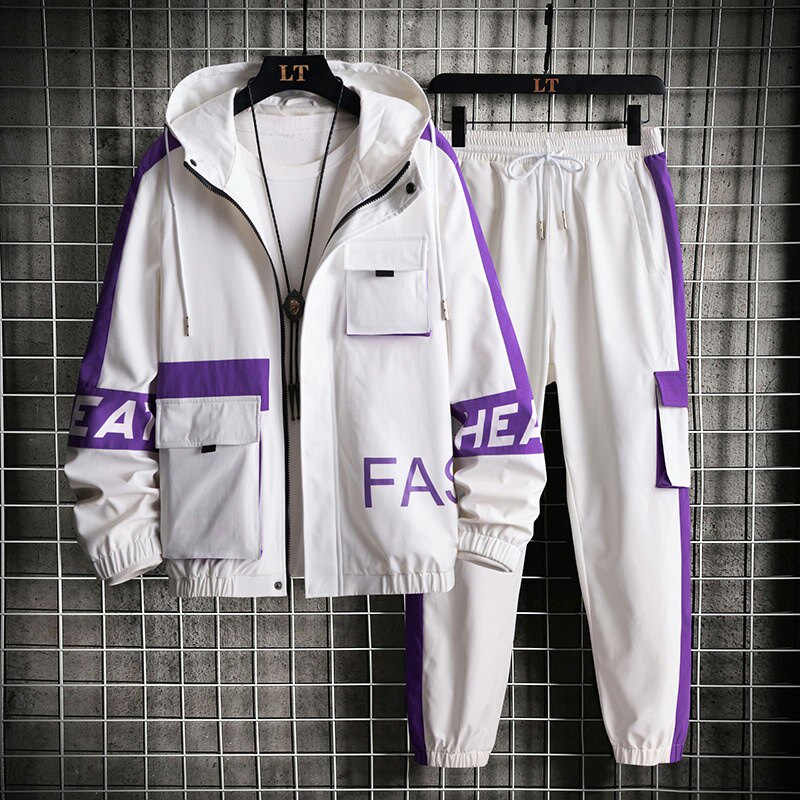 秋季新款工装男时尚帅气休闲套装两件套XZ313B-1-T80115-P85,男装休闲套装,星座313B-2