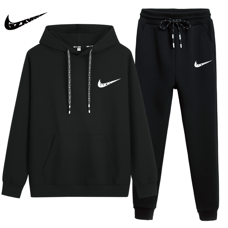 耐克顿男童春秋冬季加绒卫衣运动套装23新款中大女儿童连帽两件套