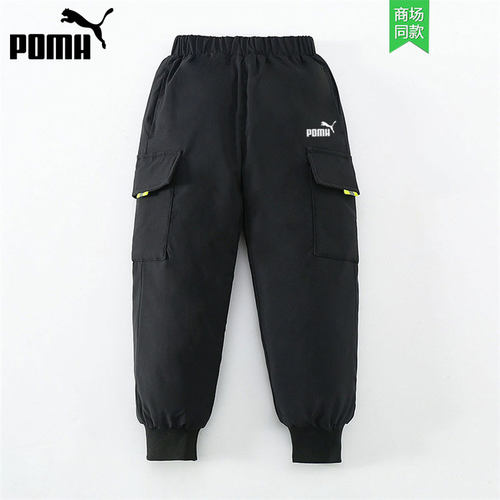 奥莱童装男女童羽绒裤儿童工装裤冬装加厚保暖中大童防寒库鸭绒裤