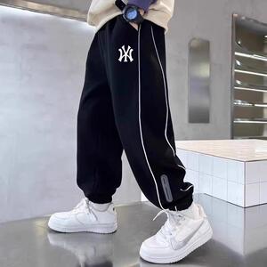 NY潮牌男童运动卫裤中大童2025春季新款薄款长裤女孩儿童春装裤子