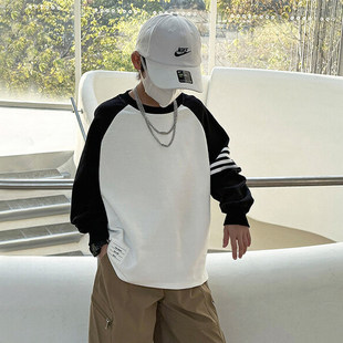 儿童t恤男童长袖春装2026新款纯棉春秋款打底衫薄款春季上衣服潮