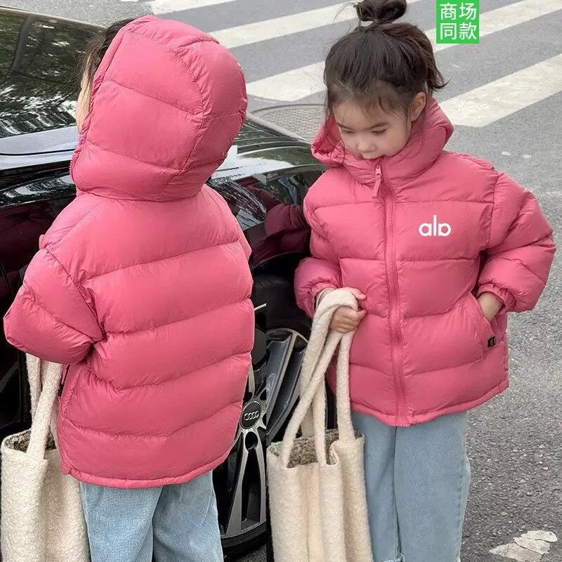 秋冬女童羽绒服短款连帽中大童冬装外套宝宝加厚保暖鸭绒面包服潮