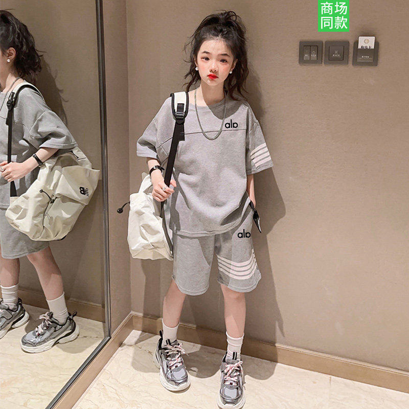 官网奥莱女童短袖套装2026新款夏季运动两件套中大童洋气韩版休闲
