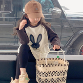 女童长袖 韩国卡通洋气纯棉上衣 2026儿童女大童春秋款 T恤春装 新款