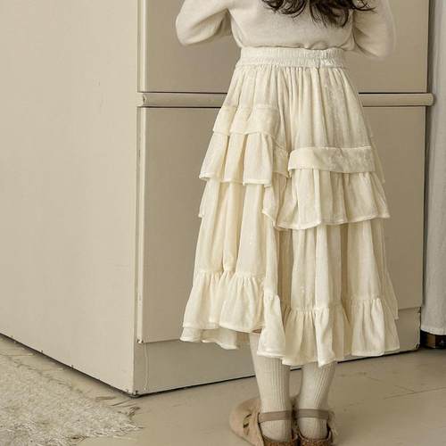 中长款加绒丝绒裙子甜美蛋糕裙