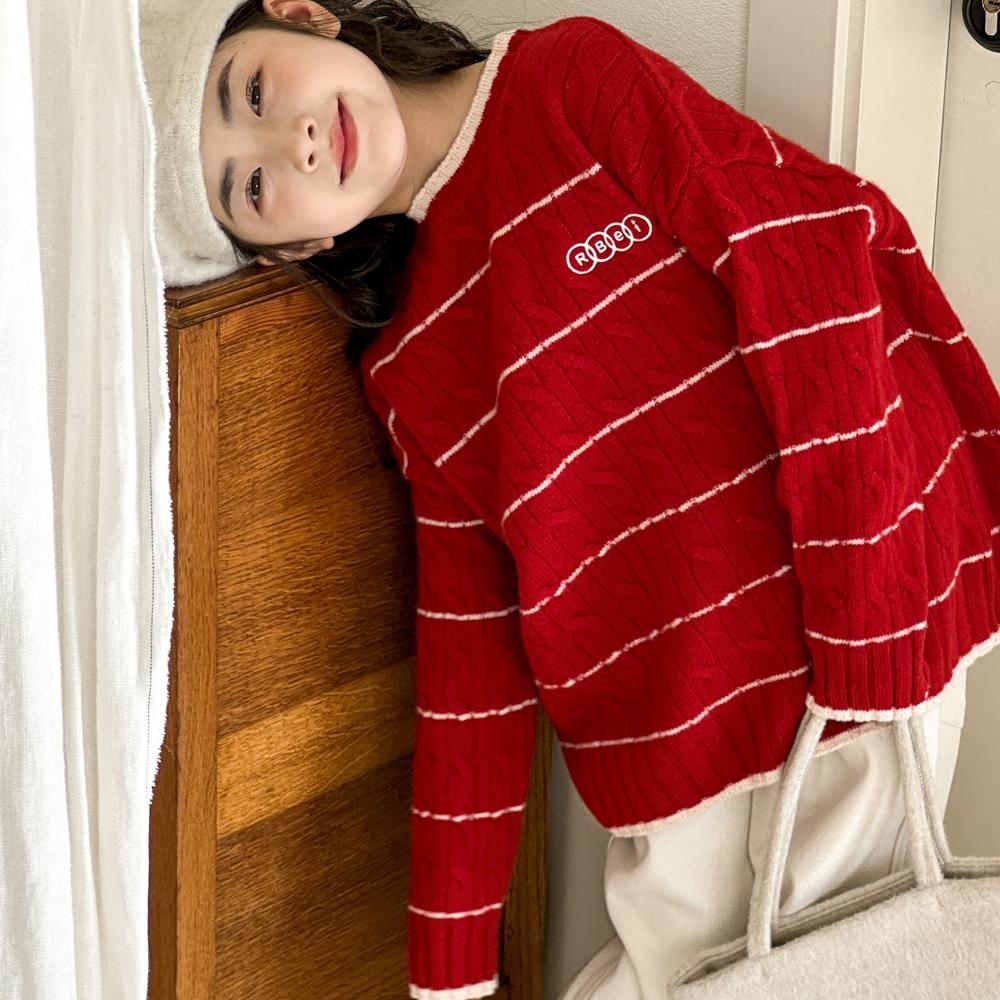 女童毛衣2025新款儿童红色针织衫大童新年衣服加厚打底上衣拜年服