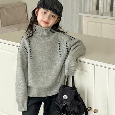 女童高领毛衣秋冬新款加厚保暖