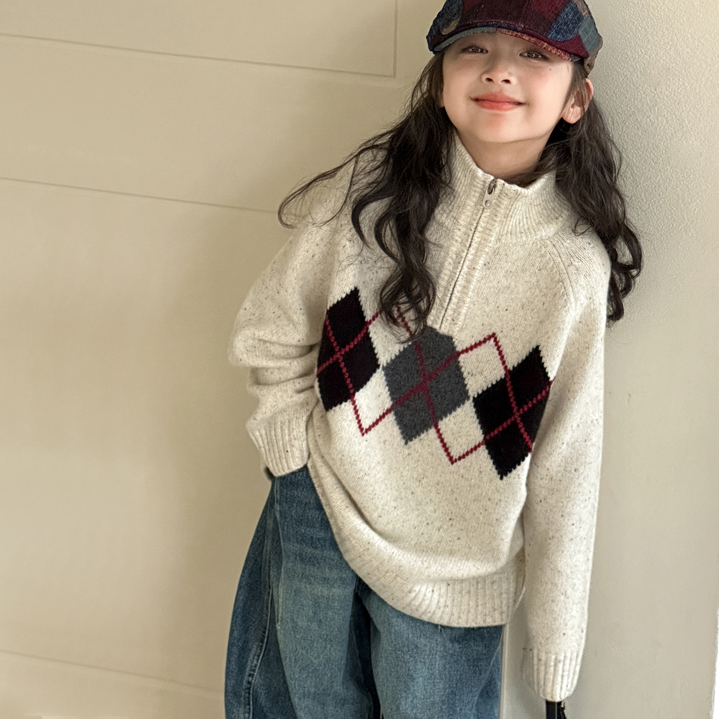 女童毛衣秋装2025新款女大童慵懒风针织上衣儿童今年流行爆款童装