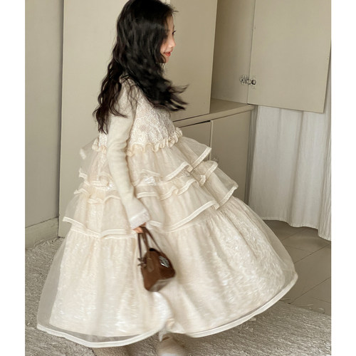 女大童小香风加绒礼服公主裙