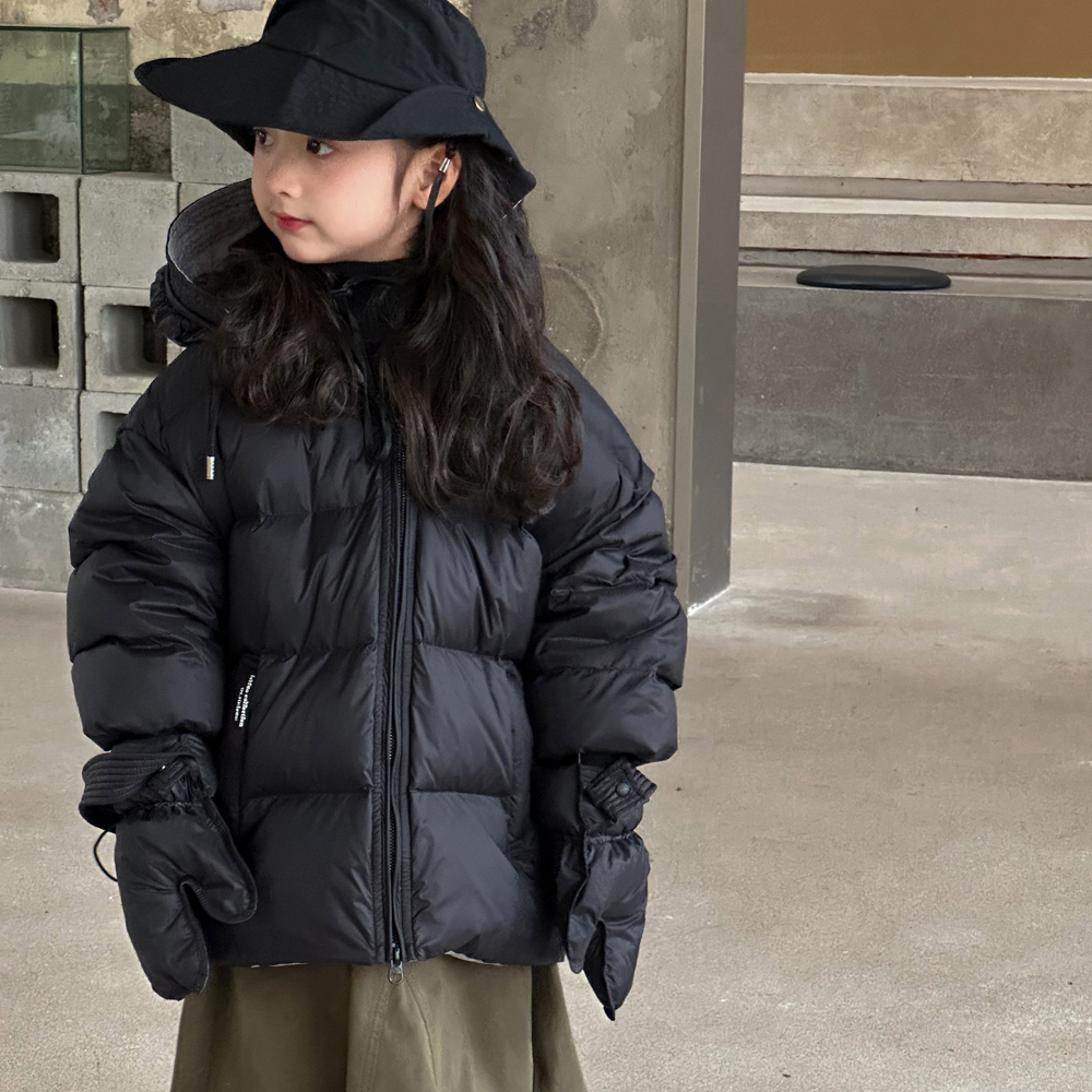 儿童羽绒服冬季女童加厚面包服三防免洗冬装女大童连帽保暖外套潮