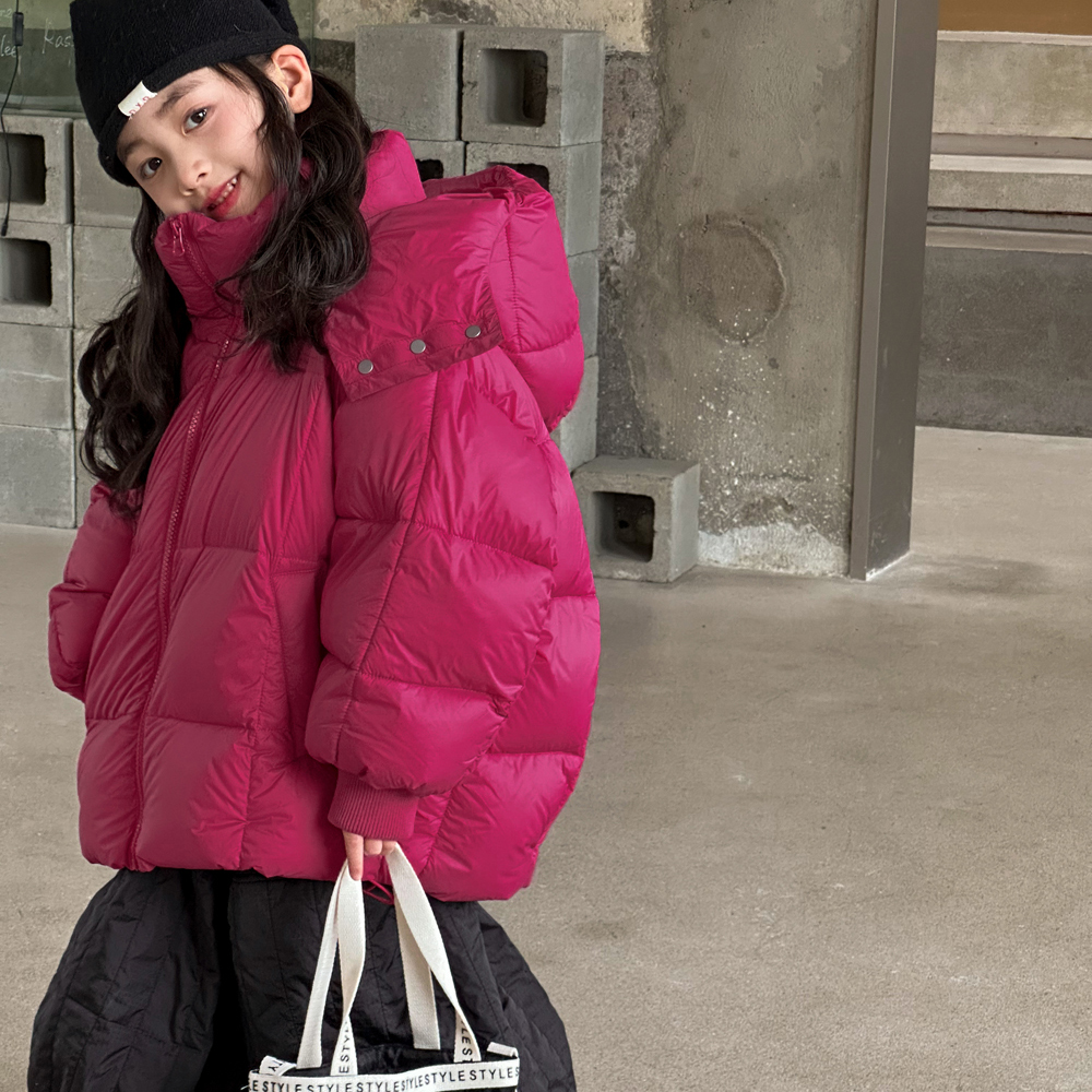 女童羽绒服显白白鸭绒连帽外套