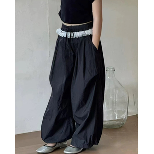 女童裤子夏装薄款2026新款大童夏季防蚊裤宽松女孩休闲直筒阔腿裤