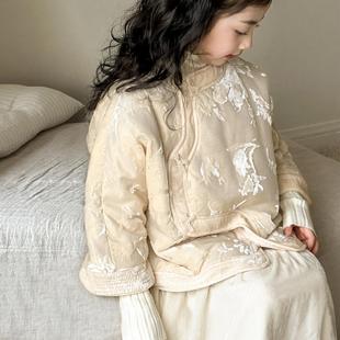 新中式女童棉服2026新款年服儿童国风保暖外套金丝绒冬装新年衣服