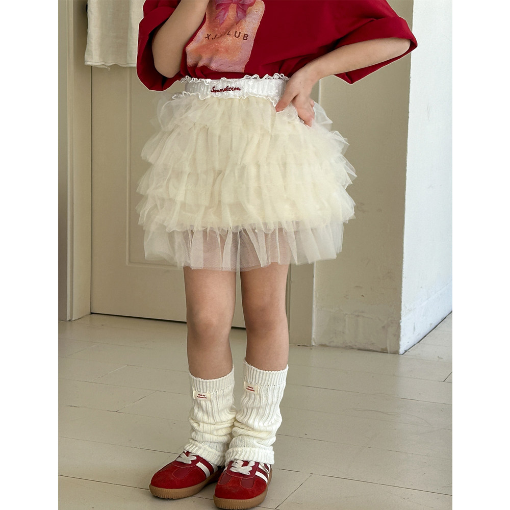 女童蛋糕裙2026春夏新款儿童裙子女大童洋气时髦休闲半身裙公主裙