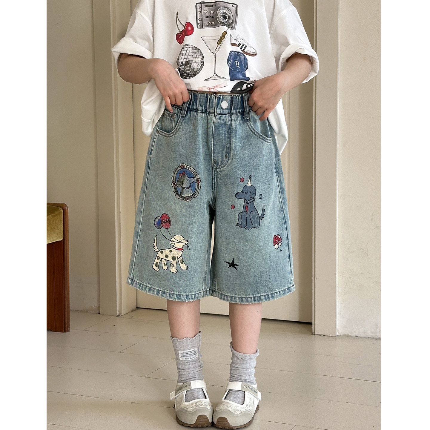 女童牛仔短裤夏装2025新款女大童夏季五分裤12岁女孩宽松休闲裤子