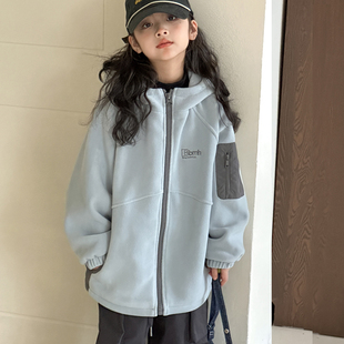 女童摇粒绒外套秋冬款2026新款女大童加厚上衣儿童超好看童装衣服