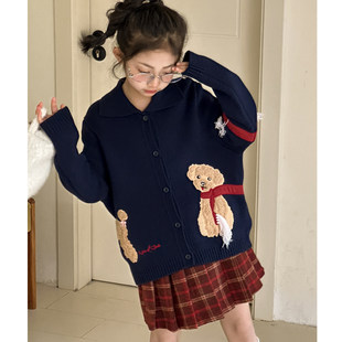 女童毛衣2026早春新款儿童新年衣服高级感穿搭女大童针织开衫外套