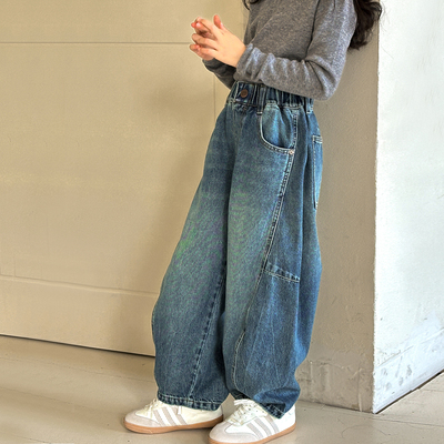 女童牛仔裤春秋款2025新款裤子