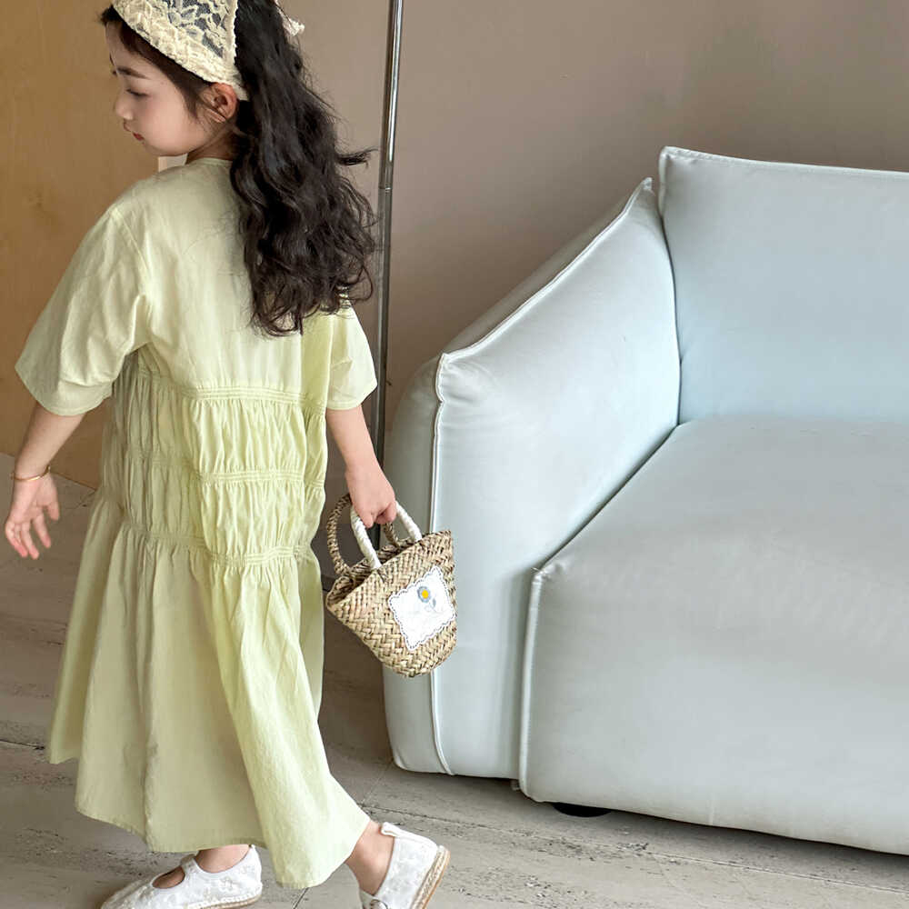 女童连衣裙夏款2025新款儿童短袖裙子高级感夏装女大童海边度假裙