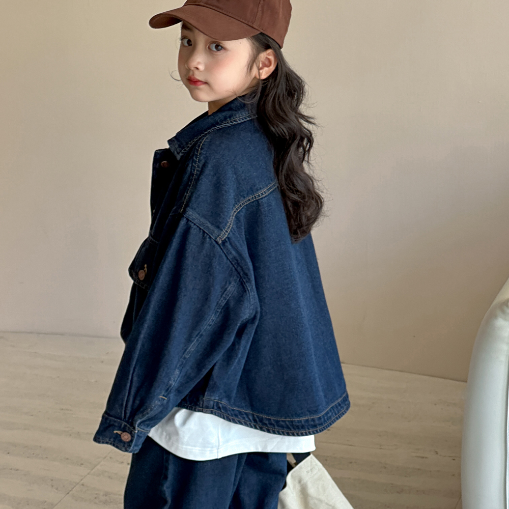 宽松休闲牛仔外套女童时尚百搭