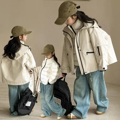 中大童冬季连帽冲锋衣外套羽绒服