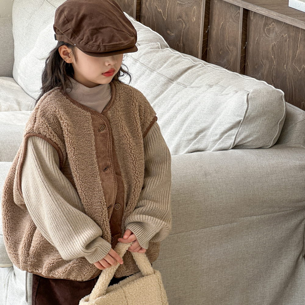 摇粒绒洋气针织开衫毛毛衣外套