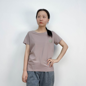 B品子渊服饰5215801夏季纯色简约通勤修身款短袖T恤女款百搭半袖