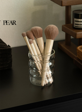 shy pear羞梨 笔筒 玻璃化妆刷收纳盒整理收纳桶美妆工具收纳神器