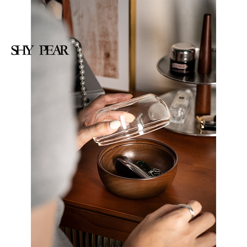 shy pear羞梨 首饰盒 高颜值香薰盒木质桌面多功能玄关钥匙收纳盒,收纳整理,首饰盒,淘宝优惠券,粉丝福利购,淘宝优惠卷