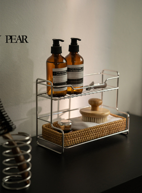 shy pear羞梨 收纳架 不锈钢浴室收纳架护肤品桌面小件杂物置物架