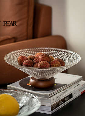 水果盘客厅家用法式玻璃果盘糖果盘子前台茶几零食托盘水晶水果盆