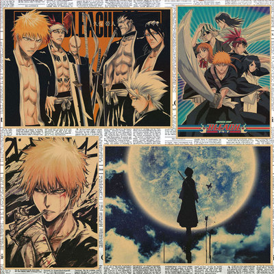 动漫复古壁画牛皮纸海报