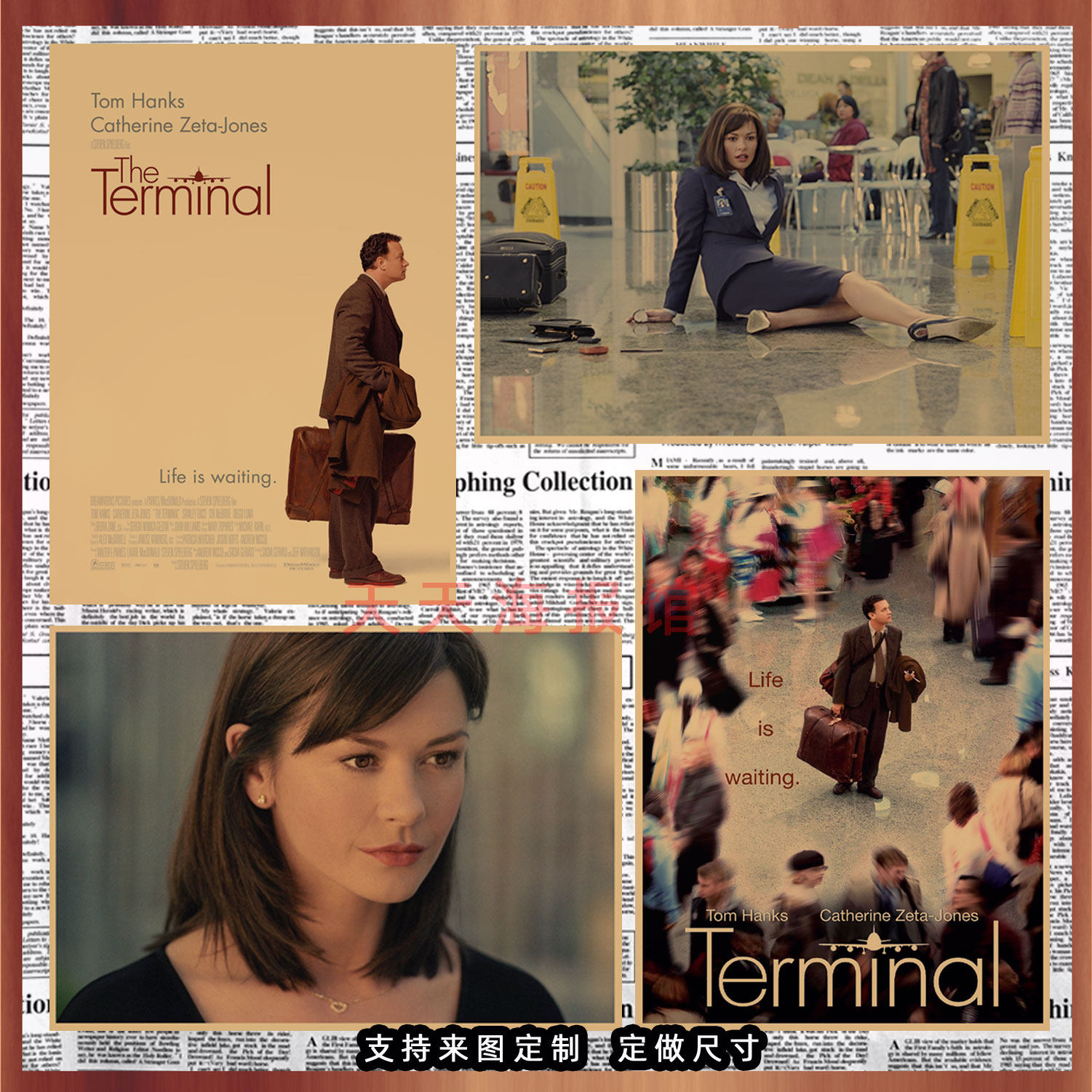 幸福终点站电影海报 the terminal汤姆汉克斯牛皮纸装饰墙画722