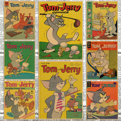 猫和老鼠动漫牛皮纸复古海报