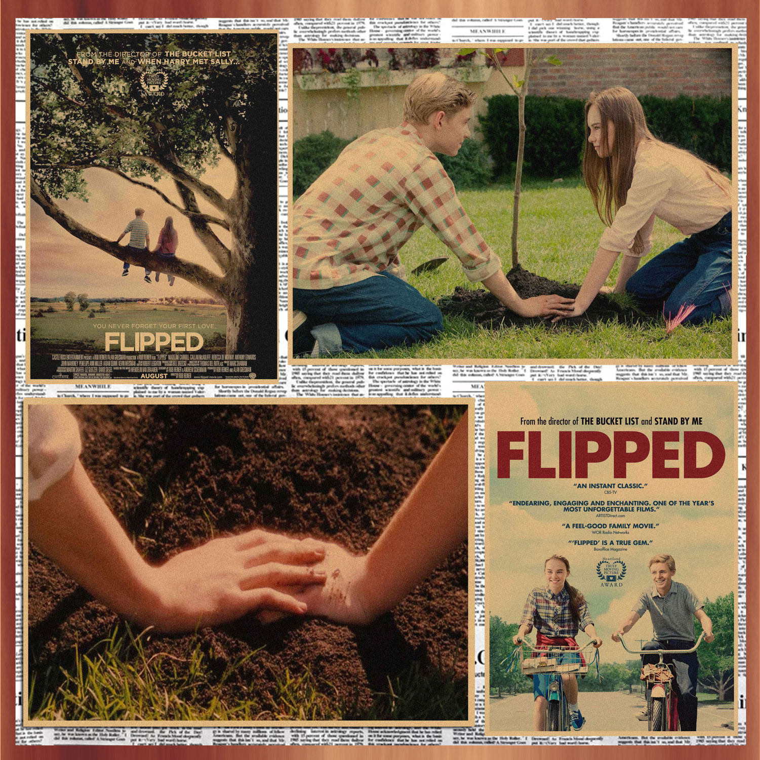 经典爱情电影 怦然心动 复古牛皮纸海报酒吧咖啡厅装饰墙画237