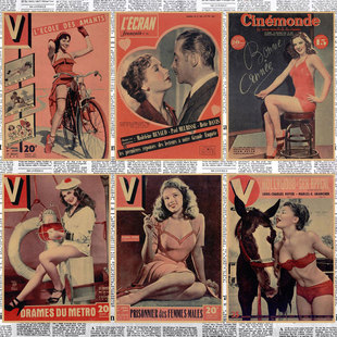 欧美老明星插画复古海报 酒吧咖啡厅性感美女装饰墙画壁画456