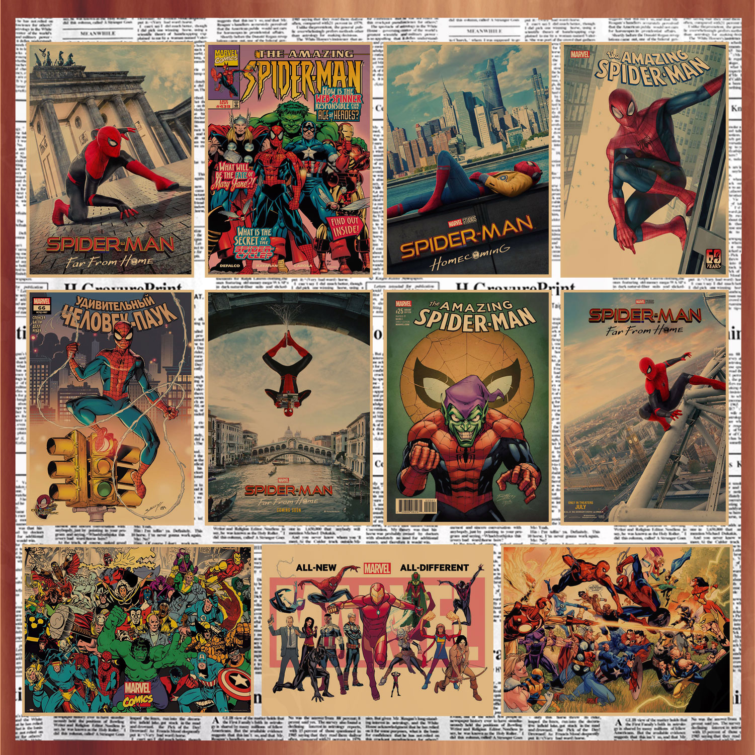 宿舍复古是蜘蛛侠SpiderMan墙画