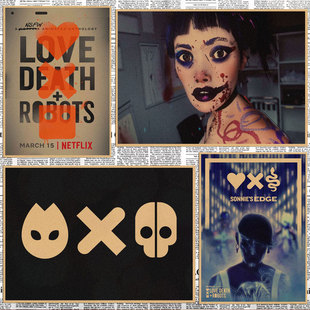 爱，死亡和机器人 Love, Death & Robots电影海报复古牛皮纸画227