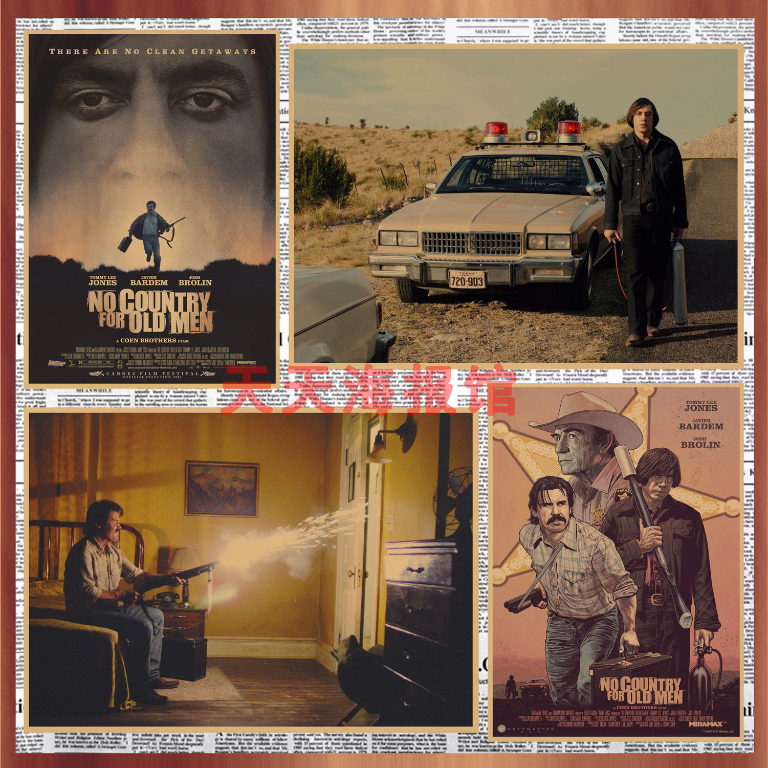 老无所依电影海报 科恩兄弟经典电影牛皮纸海报宿舍装饰墙画580