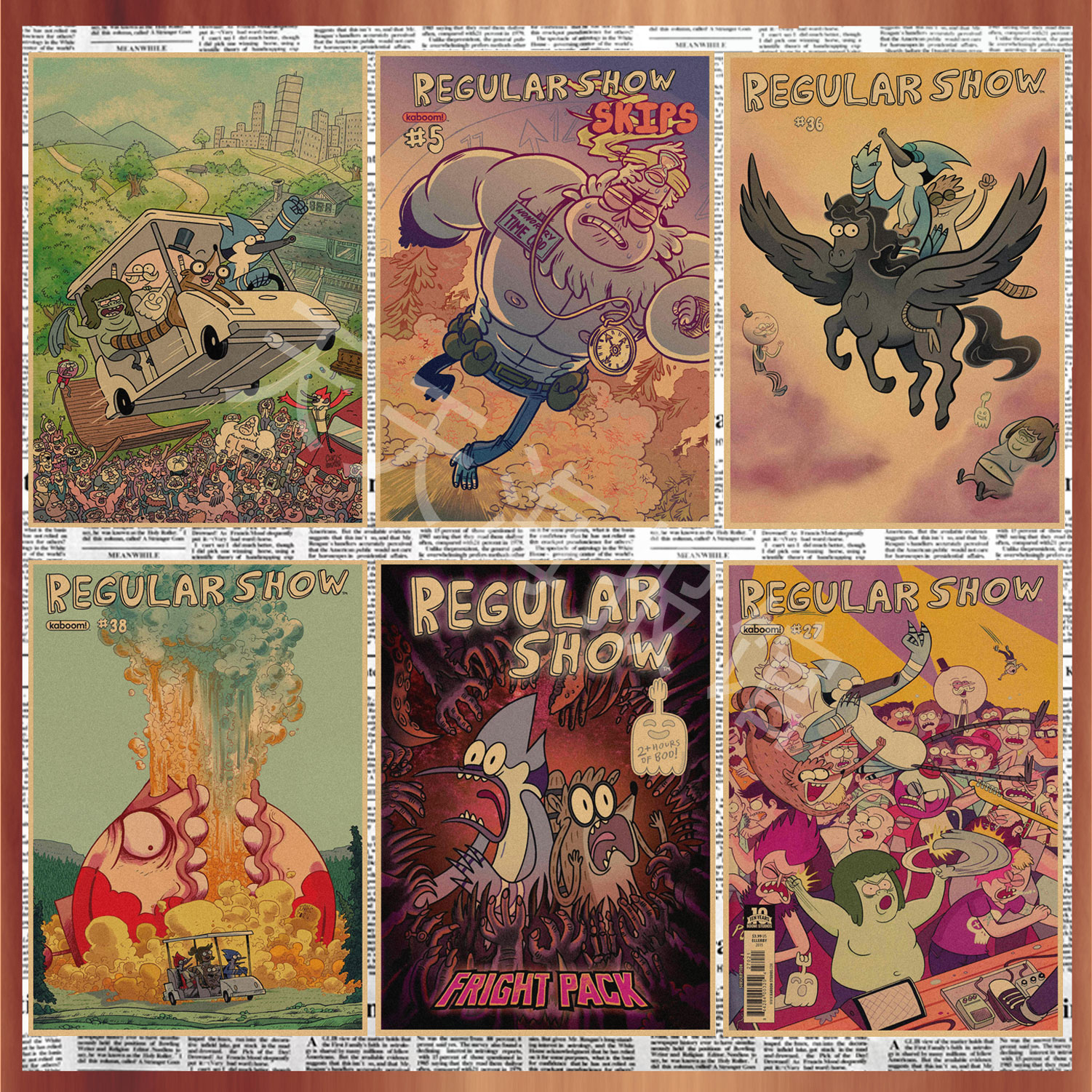 天兵公园Regular Show Season海报动漫卡通复古牛皮纸装饰墙画490