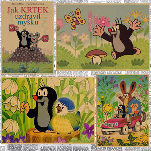 鼹鼠的故事 动漫海报 卡通动画画报 复古牛皮纸装饰画134