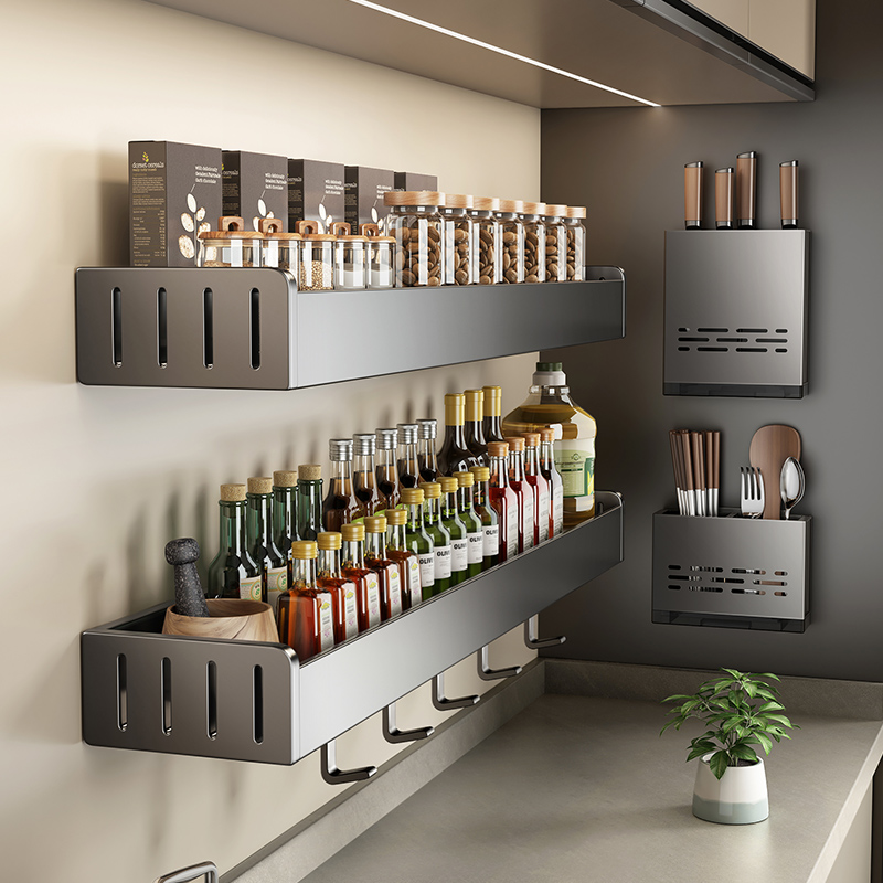 厨房置物架免打孔壁挂式家用