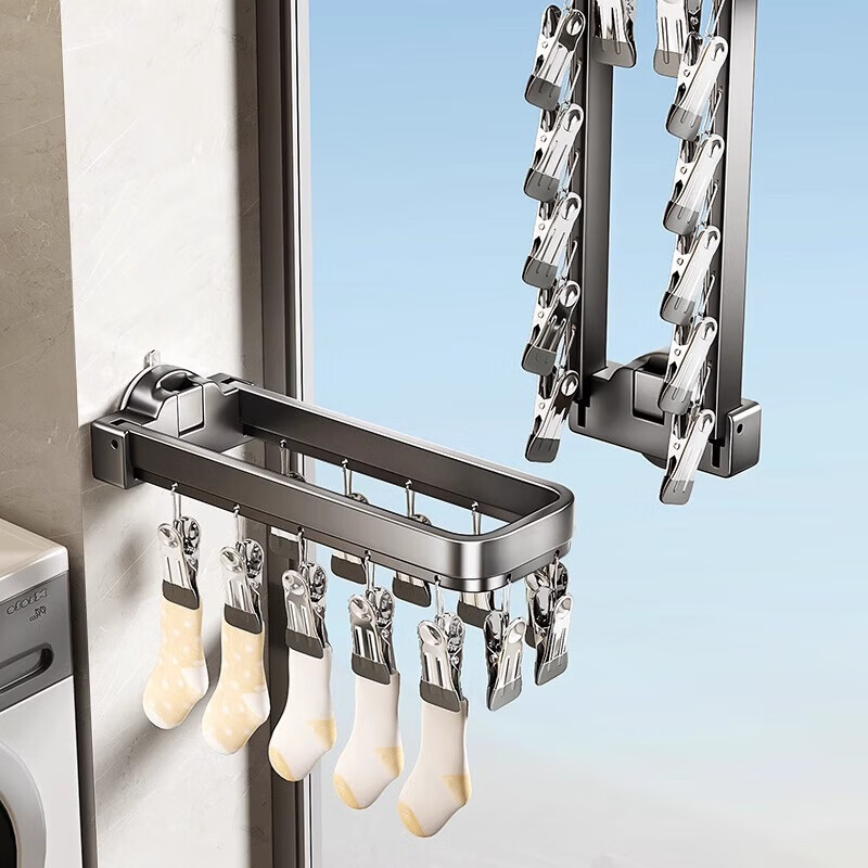 慕家吸盘晒袜子神器阳台晾衣架