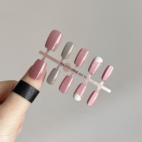 SSS穿戴甲 超短梯 美甲光疗甲手绘服帖不夹手 weekland格纹小短甲