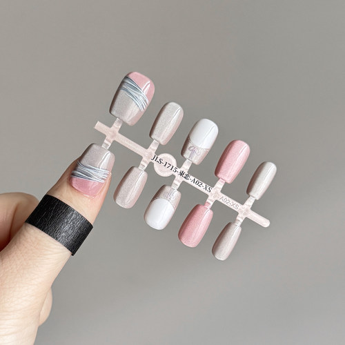 SSS穿戴甲 超短梯美甲光疗甲手绘服帖不夹手次时代时尚gilr小短甲